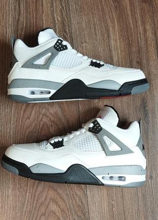 Кроссовки air jordan 4 white cement осень2 фото