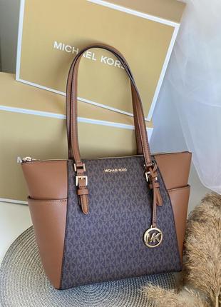 Сумка michael kors оригінал / charlotte large logo and leather top-zip tote bag