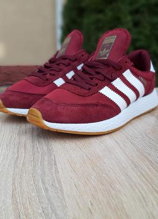 Женские кроссовки adidas iniki бордовые скидка sale / smb ✔️2 фото