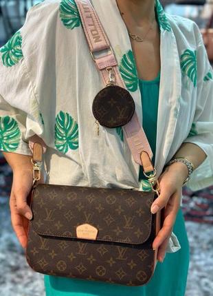 Сумка коричневая женская в стиле louis vuitton 2в1 сумка луи витон клатч кросс-боди