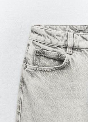 Прямые серые джинсы на высокой посадке zara9 фото