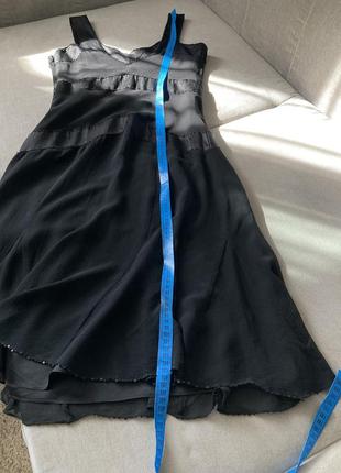 Вечірня чорна шовкова сукня з бісером5 фото