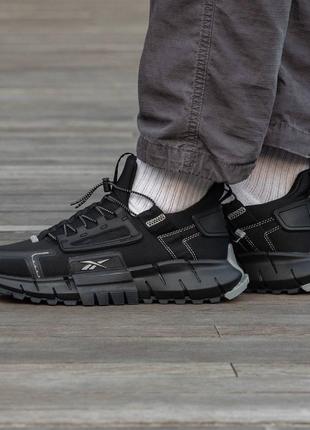 Мужские кроссовки Зимові чоловічі шкіряні черевики reebok edge black