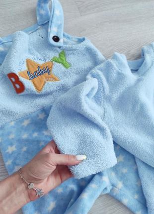 Комплект домашний пижама комбинезон ползунки махровый3 фото