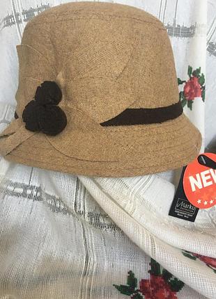 Супер капелюх р.56см.,25%шерсть,25%коттон,50%поліестер.