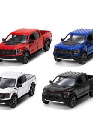 Машинка металл kinsmart ford f-150 raptor 5'' kt5436w металл.инерц.откр.дв.4цв.