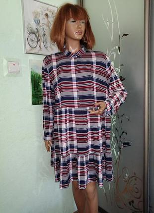 Вискозное платье рубашка батал john baner