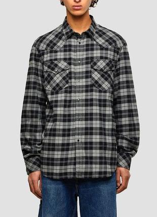 Рубашка рубашка diesel s-east-long-chk shirt в клетку