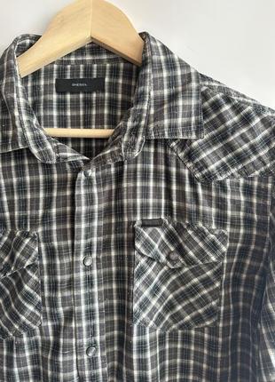 Рубашка рубашка diesel s-east-long-chk shirt в клетку4 фото