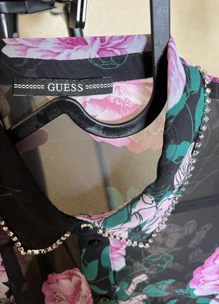 Блуза рубашка блузка цветочный принт guess р. s3 фото