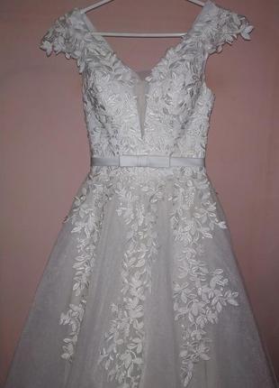 Шикарное, нежное свадебное платье цвета айвори 👰😍1 фото