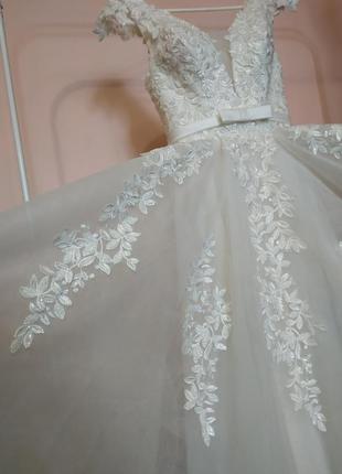 Шикарное, нежное свадебное платье цвета айвори 👰😍3 фото
