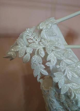 Шикарное, нежное свадебное платье цвета айвори 👰😍7 фото
