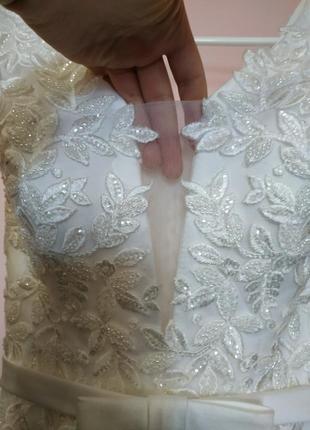 Шикарное, нежное свадебное платье цвета айвори 👰😍8 фото