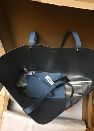 Сумка шоппер вместительная двухсторонняя zara с короткими ручками объемная эко кожа...