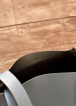 Сумка шоппер вместительная двухсторонняя zara с короткими ручками объемная эко кожа...