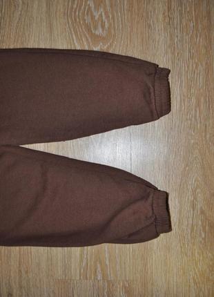 Коричневые спортивные утепленные штаны zara4 фото