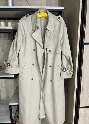 Тренч плащ нюдовий бежевий made in korea  молочний вінтаж trench coat5 фото