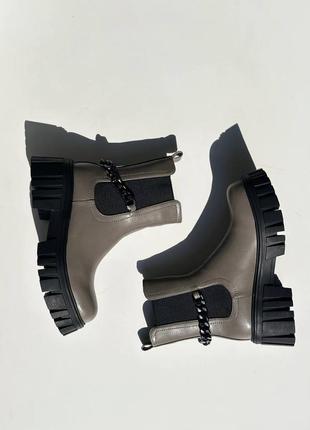 Ботинки женские chelsea chain grey2 фото