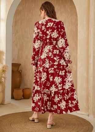 Красивейшее платье миди shein в цветах s3 фото