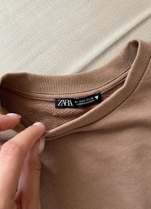 Бежевий коричневий костюм zara, світшот джогери шорти6 фото