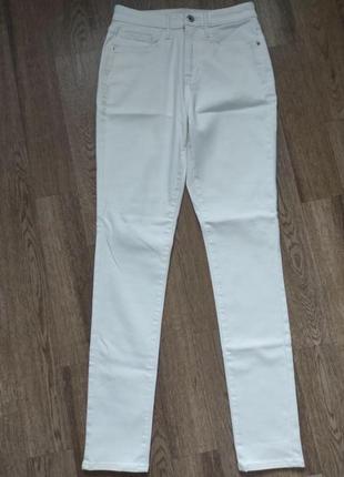 Шикарні білі скінни супереластичні штани з високою талією облягаючі джинси2 фото