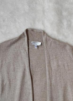 Бежевый натуральный шелковый кашемировый свитер кардиган шелк кашемир длинная кофта вязаная батал8 фото