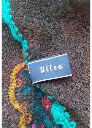 Altea italy красочный большой палантин шарф платок шерсть этно цветы7 фото