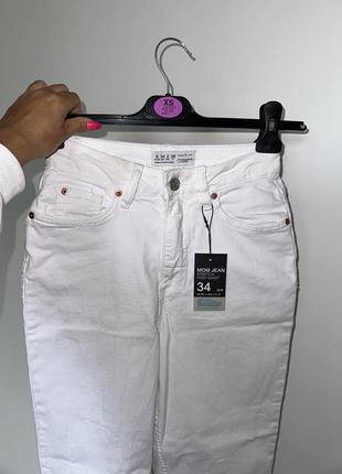 Белые джинсы mom женские4 фото