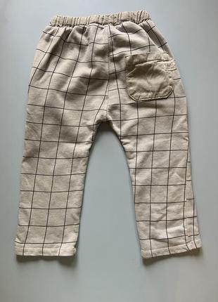 Zara 104 брюки 3 брюки 4 клеточку светлые зара стильные клетка2 фото