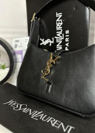 Женская трендовая сумочка yves saint laurent | сумка черная с золотистым лого ив сен лоран6 фото