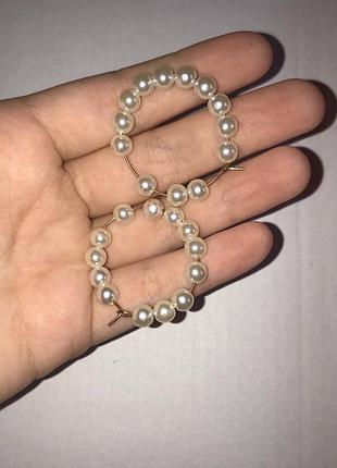 Сережки кольца жемчужные