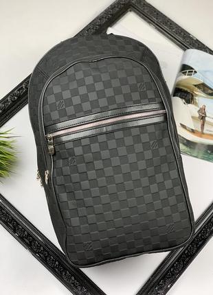 Чоловічий чорний рюкзак louis vuitton стильна сумка портфель через плече луї віттон