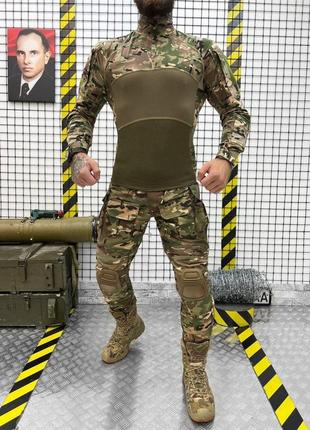 Військова форма зсу, тактичний бойовий комплект одягу g3 - колір мультикам з комплектом захисту, розмір m-2xl