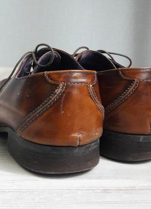 Кожаные коричневые мужские туфли lavorazione artigianale размер 456 фото