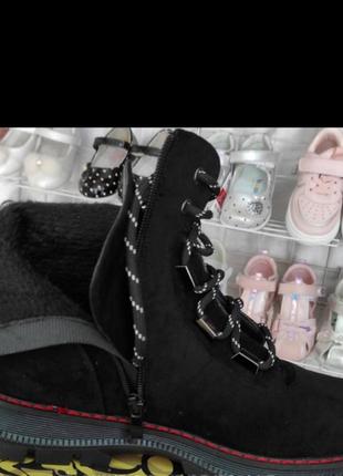 Жіночі демі черевики чорні замшеві (еко) легкі4 фото