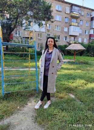 Пальто классическое серое голди