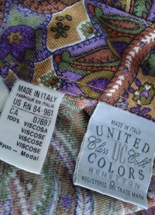 Вінтажна  сорочка united colors of benetton з принтом пейслі2 фото