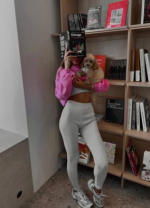 Женский спортивный костюм тройка топ лосины и кофта2 фото