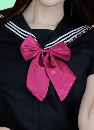 Галстук-бабочка аниме косплей школьная японская форма корейский малиновый розовый