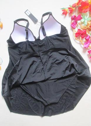 Мега классный слитный черный купальник платье батал на запах vanquish 🌺🌹🌺6 фото