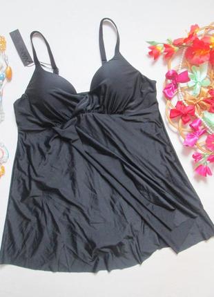 Мега классный слитный черный купальник платье батал на запах vanquish 🌺🌹🌺2 фото