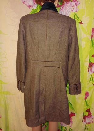 В винтажном стиле в принт квадрат клетка пальто шерсть шерстяное wool теплое клетка8 фото