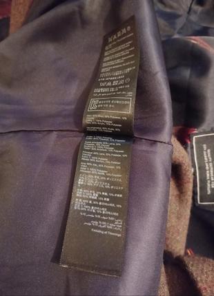 В винтажном стиле в принт квадрат клетка пальто шерсть шерстяное wool теплое клетка3 фото