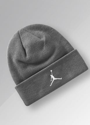 Шапка jordan jumpman beanie сіра чоловіча жіноча