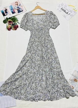 Прекрасное цветочное дневное платье vivance floral maxi dress  с глубоким v-образным вырезом и корот5 фото