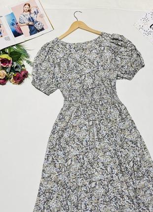 Прекрасное цветочное дневное платье vivance floral maxi dress  с глубоким v-образным вырезом и корот6 фото