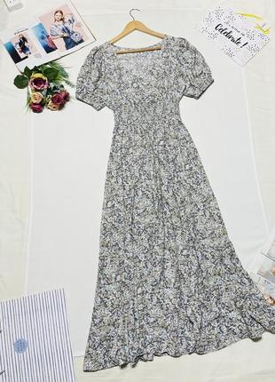 Прекрасное цветочное дневное платье vivance floral maxi dress  с глубоким v-образным вырезом и корот7 фото