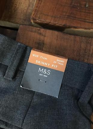 Чоловічі класичні брюки (штани) marks&spencer (маркс і спенсер срр нові оригінал сірі)3 фото