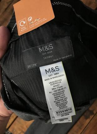 Чоловічі класичні брюки (штани) marks&spencer (маркс і спенсер срр нові оригінал сірі)4 фото